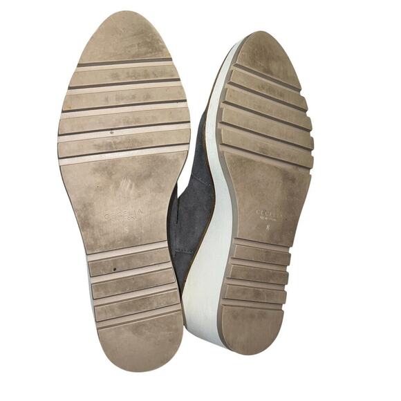 Cecelia New York Gemma Suede Wedge Pull On Ankle Boot Slate Gray Size 8M - Picture 7 of 11